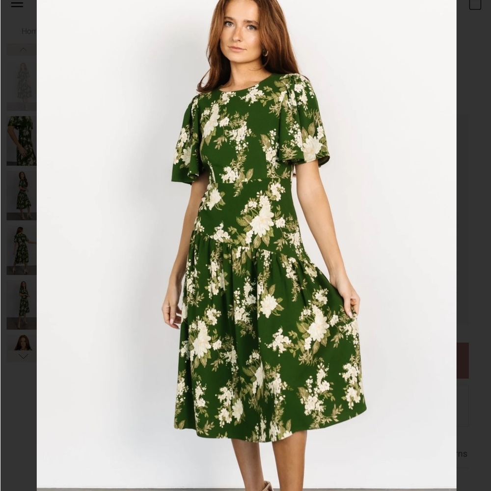 Drop waist, flutter sleeve dress